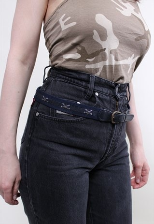 VINTAGE 90S GOLF BELT, BLUE SPORT WEAR CANVAS BELT XL SIZE
