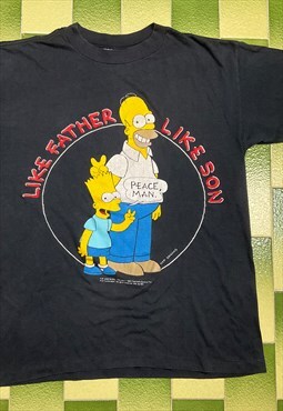 Vintage 90s 1990 Like Father Like Son The Simpsons T-Shirt