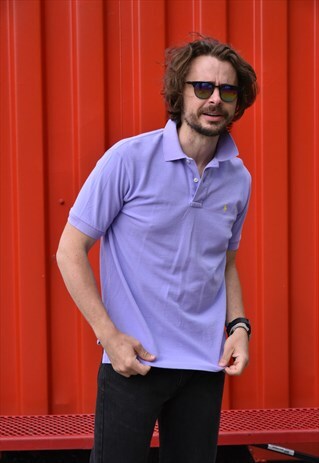 VINTAGE 90'S POLO BY RALPH LAUREN PURPLE POLO SHIRT