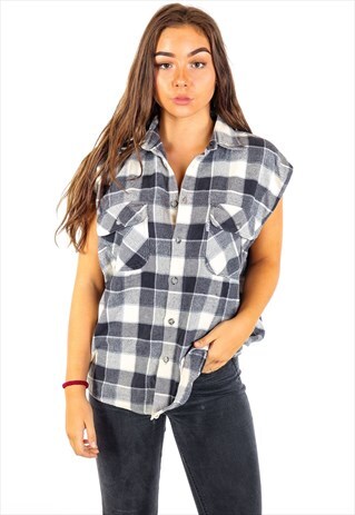 VINTAGE LEVIS SLEEVELESS FLANNEL SHIRT S872