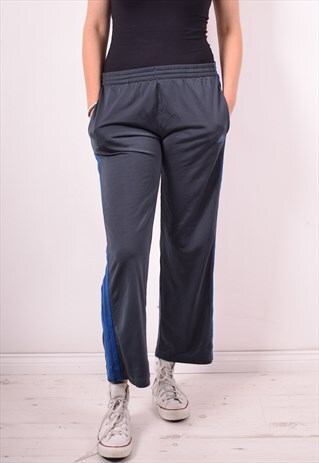 ADIDAS WOMENS VINTAGE TRACKSUIT TROUSERS LARGE GREY 90S
