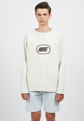 VINTAGE BEIGE NIKE CREW NECK PULLOVER SWEATSHIRT