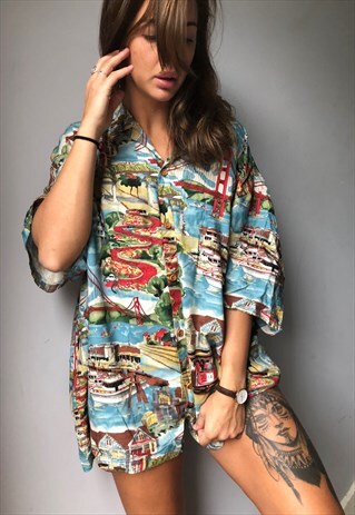 OVERSIZED RETRO 90S 80S VINTAGE UNISEX FESTIVAL SHIRT