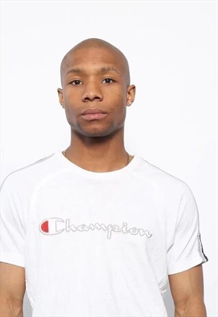 VINTAGE CHAMPION BIG LOGO SPELLOUT T-SHIRT WHITE