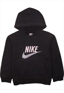 Vintage 90's Nike Hoodie Center Middle Swoosh Pullover Black