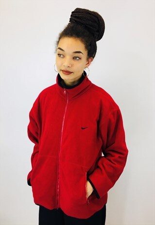 VINTAGE NIKE EMBROIDERED FLEECE JACKET