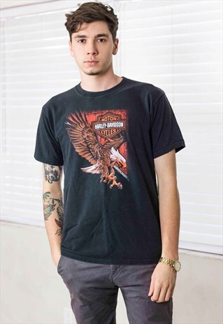 VINTAGE HARLEY-DAVIDSON T-SHIRT LOGO 90S M 7.8