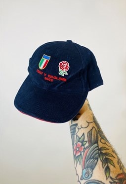 Vintage 2002 England vs Italy Rugby Embroidered Hat Cap
