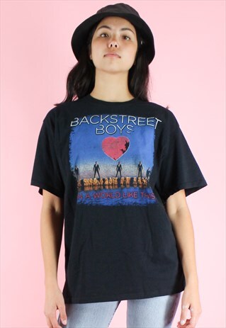 VINTAGE T-SHIRT BACKSTREET BOYS Y2K 2013 BLACK W/ BACK PRINT