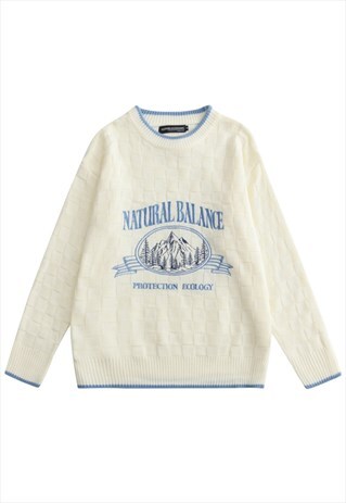 KALODIS ROUND NECK EMBROIDERED PATTERN SWEATER