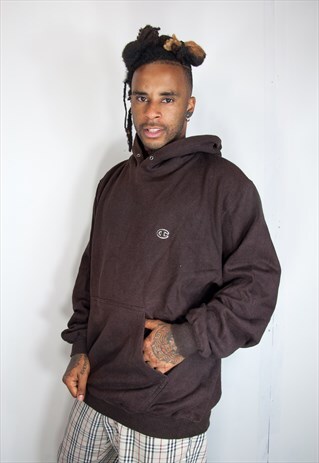 CHAMPION BROWN EMBROIDED HOODIE