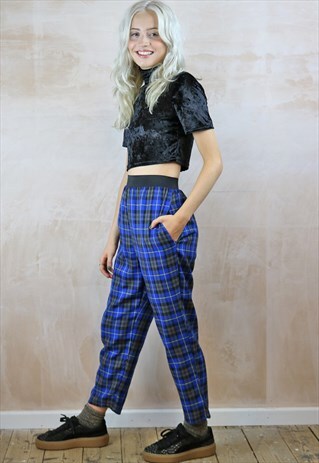 BLUE PLAID TROUSERS