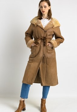 Sheepskin Leather Coat 80s Penny Lane Coat 6979