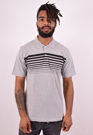 CARHARTT MENS VINTAGE POLO SHIRT MEDIUM GREY 90S