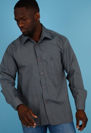 VINTAGE BOSS SHIRT IN GREY NS213