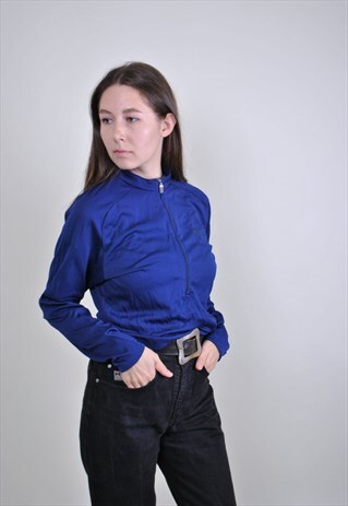 VINTAGE BLUE SPORT ANORAK, 90S SHELL JACKET, SIZE M