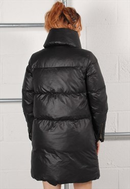 Vintage Levi's Puffer Jacket in Black Quilted Coat Medium