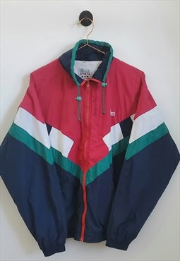 Vintage 90s Retro Sports Windbreaker Jacket Blue and Red