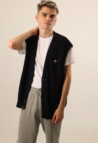 VINTAGE LACOSTE EMBROIDERED LOGO CARDIGAN