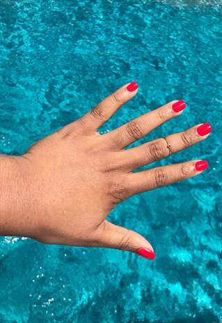 GOLD DAINTY BLACK CRYSTAL PINKY RING