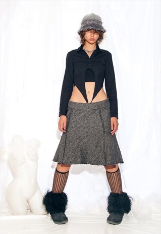 VINTAGE Y2K MORGAN DE TOI MIDI SKIRT IN GREY