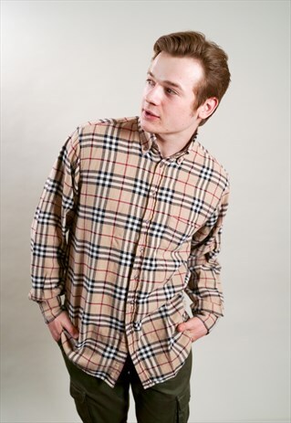 BURBERRY FLANEL SHIRT FULL NOVA CHECK M RARE