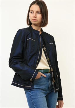Rena Lange Shell Woman Blue Blazer Jacket size S Small 4581