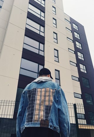 REWORKED VINTAGE 80S CHECK DENIM JACKET