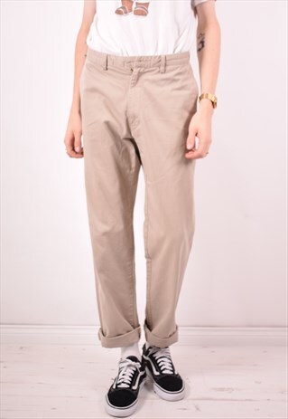 POLO RALPH LAUREN MENS VINTAGE TROUSERS W32 L32 GREY 90S