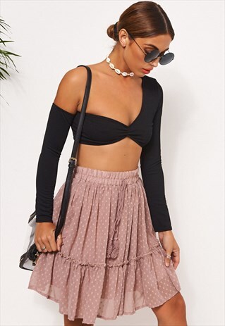 NUDE DOBBY SKIRT