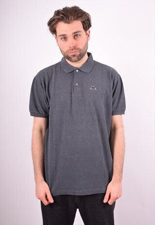 ROBE DI KAPPA MENS VINTAGE POLO SHIRT LARGE GREY 90S