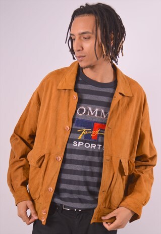 VINTAGE SUEDE BOMBER JACKET BEIGE