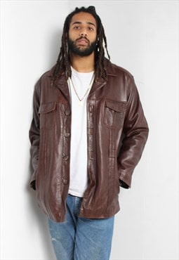 Vintage 80's Leather Jacket Brown