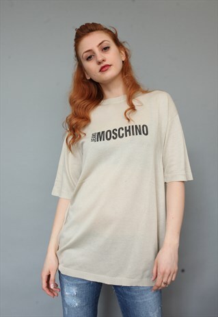 VINTAGE 90'S MOSCHINO BEIGE NEUTRALS JUMPER