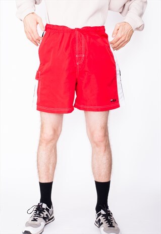 VINTAGE 90S FILA RED RUNNING SHORTS ID:6267