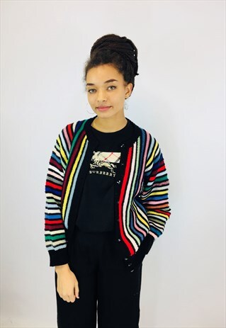 GORGEOUS COLOURFUL CHUNKY KNITTED CARDIGAN