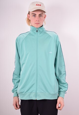 KAPPA MENS VINTAGE TRACKSUIT TOP JACKET LARGE GREEN 90S