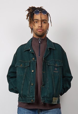 VINTAGE 80'S WAMPUM DARK GREEN JACKET