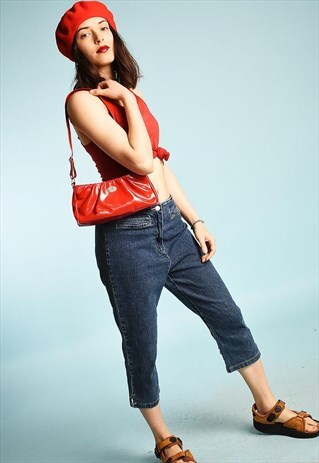 Y2K FAUX LEATHER KITSCH SHOULDER MINI BAG
