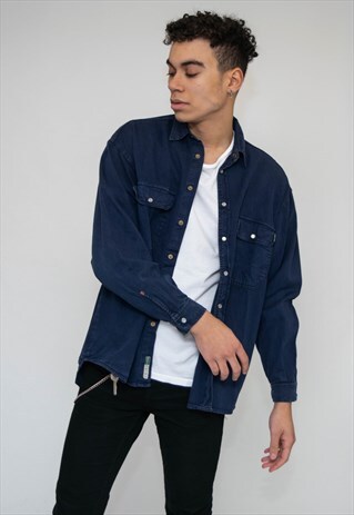 NAVY VINTAGE COTTON SHIRT