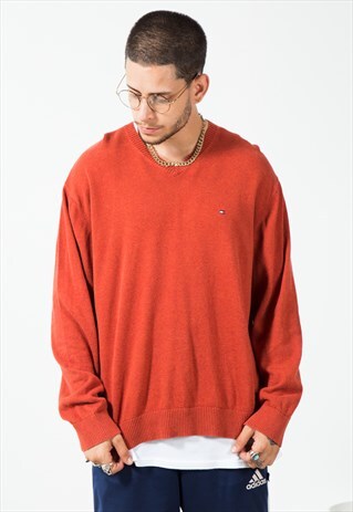 ON SALE VINTAGE 80S TOMMY HILFIGER KNIT JUMPER / S563