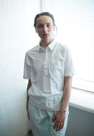 VINTAGE 90'S WHITE SHORT SLEEVED POLO SHIRT