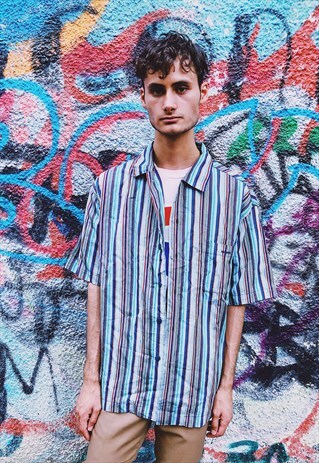 VINTAGE STRIPED SHIRT WITH LOGO