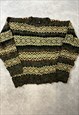 VINTAGE ABSTRACT KNITTED JUMPER FUNKY PATTERNED SWEATER