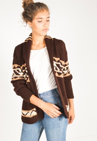 VINTAGE 80S CASUAL KNIT CARDIGAN / R03068