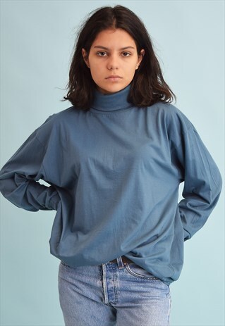 90'S RETRO OVERSIZED ATHLEISURE TURTLENECK JUMPER TOP