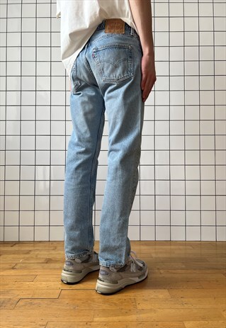 Vintage LEVIS 501 Jeans Wash Denim Pants 90s Blue