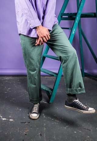 VINTAGE DOCKERS 1980S TROUSERS IN GREEN