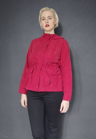 RED SHORT HOODED COAT
