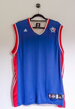 Vintage Adidas Blue & Red Basketball Jersey V-Neck Vest